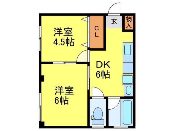 コーポ山下の物件間取画像